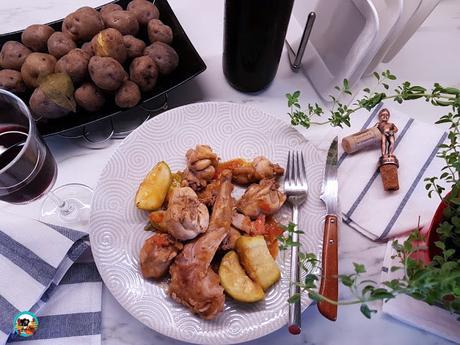 Conejo con calabacines Conejo con calabacines