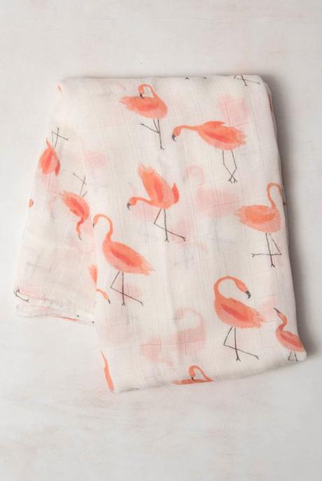 Muselina bambú Flamingos 120×120