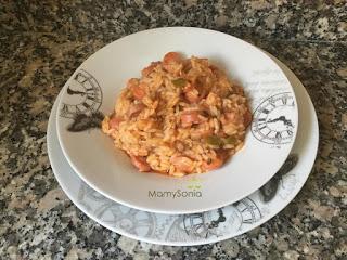 ARROZ CON TOMATE Y SALCHICHAS EN OLLA NEWCHEF TASTY