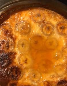 Leche asada con plátano caramelizado