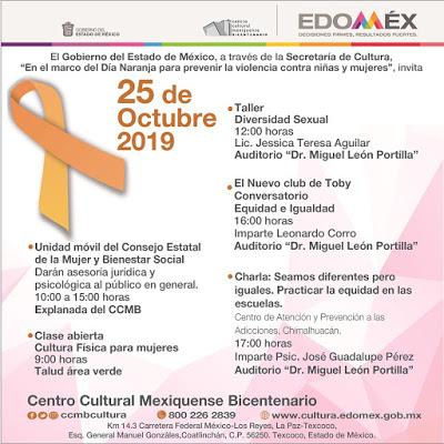 JORNADA ESPECIAL DEL DÍA NARANJA EN CENTRO CULTURAL MEXIQUENSE BICENTENARIO