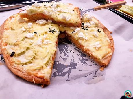 Tarta calabacinos y  quesos