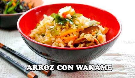 wakame con arroz y verduras