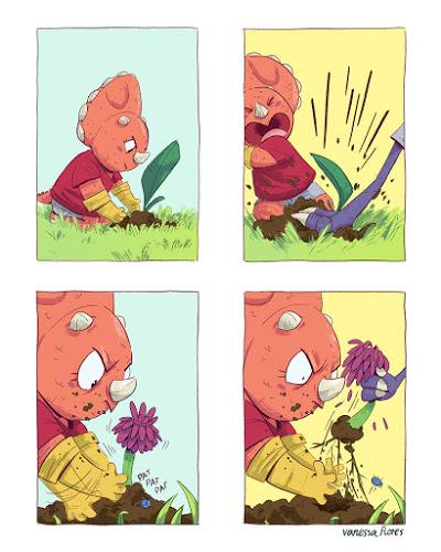 Un ejercicio de ilustración dinosauriana de Vanessa Flores