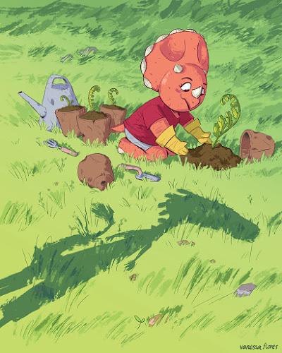 Un ejercicio de ilustración dinosauriana de Vanessa Flores