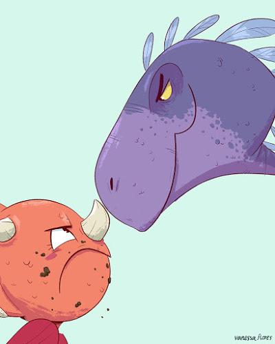 Un ejercicio de ilustración dinosauriana de Vanessa Flores