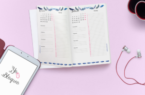 Calendario de plumas azules 70 páginas con planner Calendario 2020