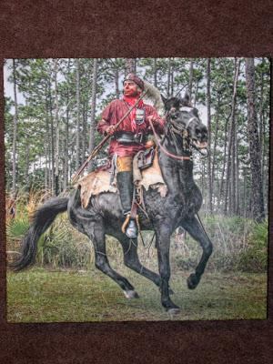 Pintura de un guerrero Seminole en el Dade Battlefield