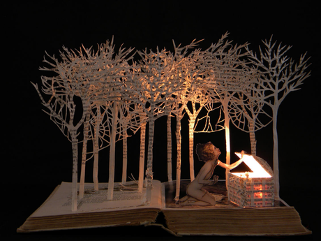 Esculturas de papel de libro