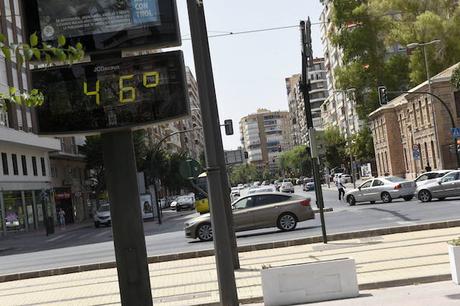 Altas temperaturas que se alcanzan en Murcia (España)