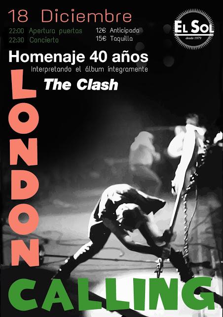 Concierto homenaje al 'London Calling' de The Clash el 18 de diciembre en la Sala El Sol de Madrid