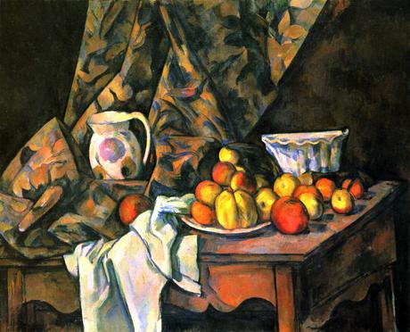 Resultado de imagen para Bodegón con sostenedor de flores - Paul Cézanne 1905