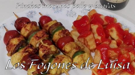 PINCHOS MORUNOS DE POLLO Y BRAVAS