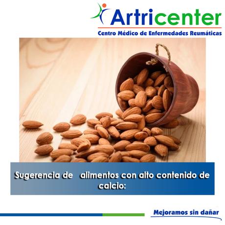 Artricenter: Sugerencia de   alimentos con alto contenido de calcio: