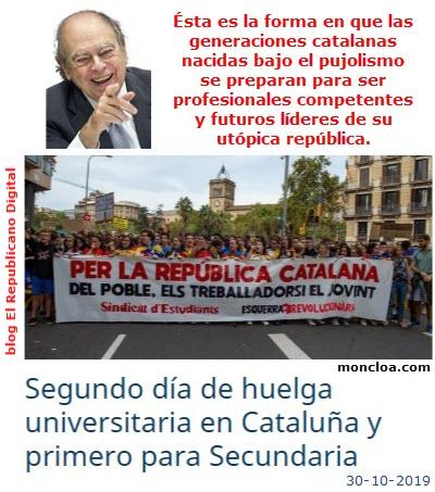 Segundo día de huelga de los estudiantes catalanes por la independencia