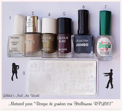 Bosque de zombies con la placa BP Halloween L007