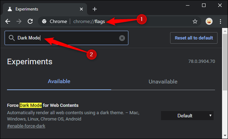 Como forzar el modo oscuro para todos los sitios web en Google Chrome
