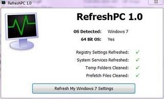 RefreshPC, para volver tu PC a cero