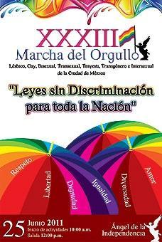 El Orgullo Gay de México DF 2011 se celebrará el 25 de Junio