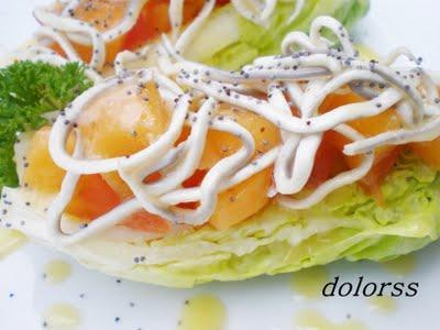 Cogollos rellenos de gulas con vinagreta de nísperos   -   SIN GLUTEN