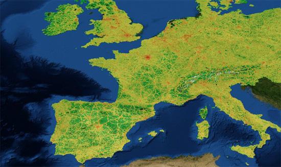 Europa: Mapas de fuentes difusas de contaminación atmosférica