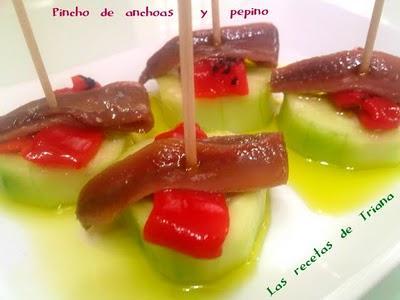Pincho de anchoas y pepino