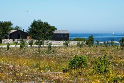 Una cabaña sueca frente al lago