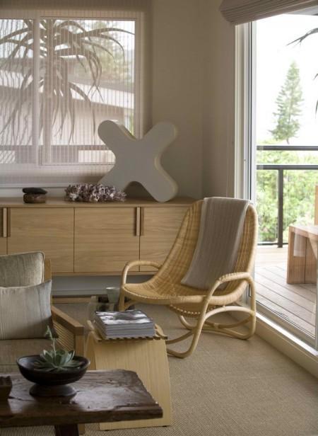 ventilador en el techo sofá gris sillones de mimbre objetos para el hogar étnicos moqueta de fibra natural madera de nogal madera de haya litera modernas habitación infantil con literas blancas diseño de interiores decoración en tonos crema y naturales decoración en blanco y madera decoración de interiores decoración con madera artículo para el hogar del mar 