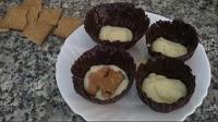 Tartaletas de chocolate con pudding y galletas