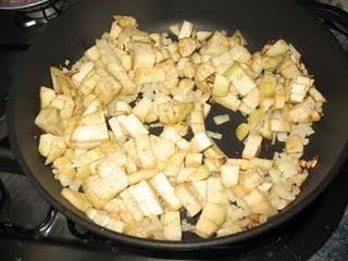 Quiche de berenjenas con bacón y pimientos del cristal