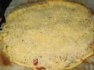 Quiche de berenjenas con bacón y pimientos del cristal