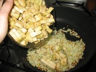 Quiche de berenjenas con bacón y pimientos del cristal