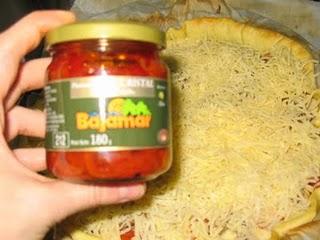 Quiche de berenjenas con bacón y pimientos del cristal