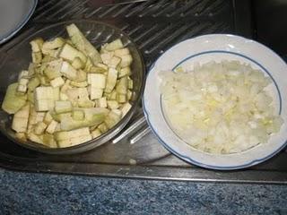 Quiche de berenjenas con bacón y pimientos del cristal