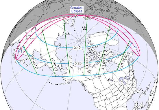 1 de junio: eclipse de medianoche en la zona ártica