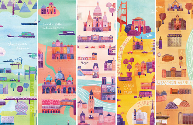 Here & There. Marisa Seguin, ilustraciones y ciudades.