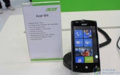 Acer W4, primer móvil con Windoes Phone 7 de los taiwaneses