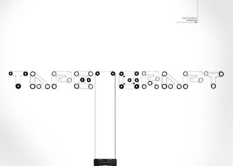 trecool-tapeography-03 Tapeography :: tipografía con cintas de cassettes