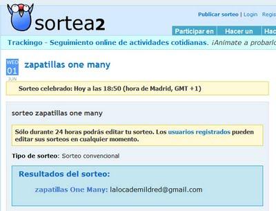 Resultado sorteo One Many