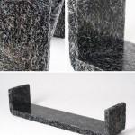 Documentos rallados con resina aplicada = Mueble moldeado