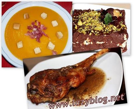 Tres recetas que me gustan. Menú para Angie