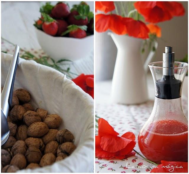 Ensalada con vinagreta de fresas