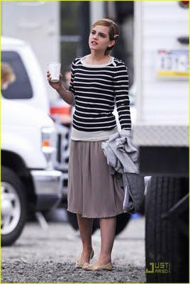 Emma Watson en el set de rodaje...