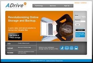 Alojar archivos gratis en Adrive