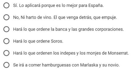 Fin de encuesta sobre la aplicación del Artículo 155
