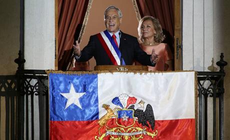 Sebastián Piñera y Cecilia Morel en La Moneda, en 2018.