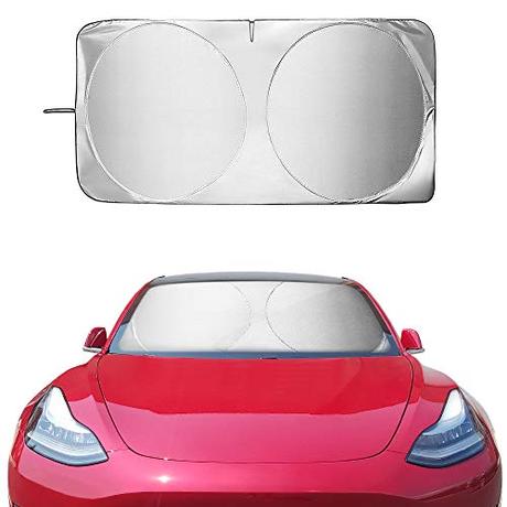 Oferta accesorios Tesla Model 3 CAR WORK BOX Model 3 Parasol de Coche, Parasol Parabrisas para T-esla Model 3 2018 2019, Bloque de Rayos UV, Mantiene el Vehículo Fresco