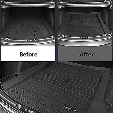 Oferta accesorios Tesla Model 3 FOONEE Alfombrilla del Maletero del Coche para Tesla Modelo 3, Alfombrilla De Carga Protector De Piso del Maletero, Diseño Personalizado Cargo Liner Almohadilla Impermeable Trasera