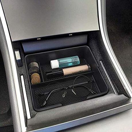 Oferta accesorios Tesla Model 3 Tesla Model 3 Accesorios, Organizador de Consola Central para Tesla Modelo 3,Soporte para Gafas de Sol, Moneda, Teléfono Móvil, Caja de Almacenamiento Bandeja para Tesla Model 3 2017 2018 2019