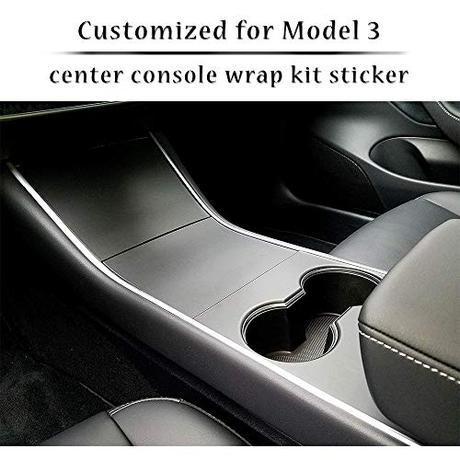 Oferta accesorios Tesla Model 3 Kit de envoltura de la consola central Etiqueta, protector de la cubierta de la decoración del panel de control de la caja de los apoyabrazos para el modelo 3